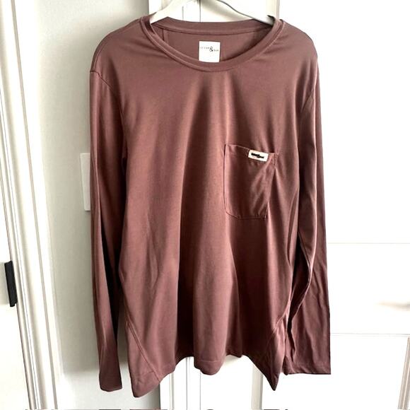 Ocean & San Long Sleeve Men's Cycling Graphic Tee Large Mauve Rear Pockets - Picture 2 of 11
